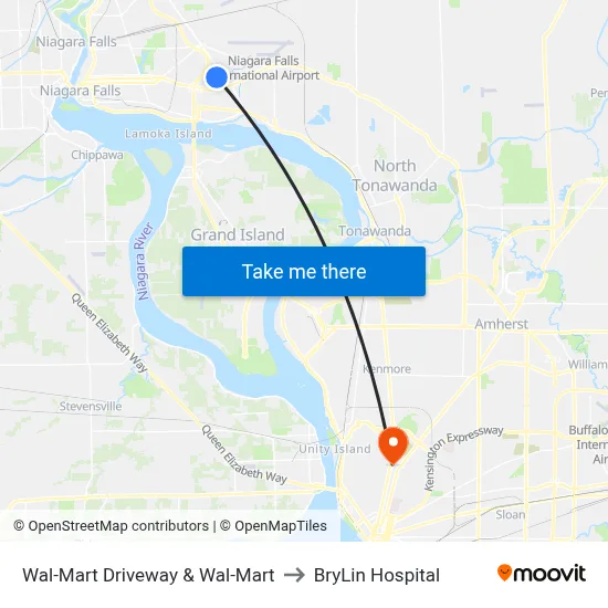 Wal-Mart Driveway & Wal-Mart to BryLin Hospital map