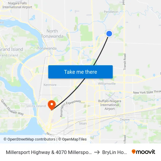 Millersport Highway & 4070 Millersport Highway to BryLin Hospital map