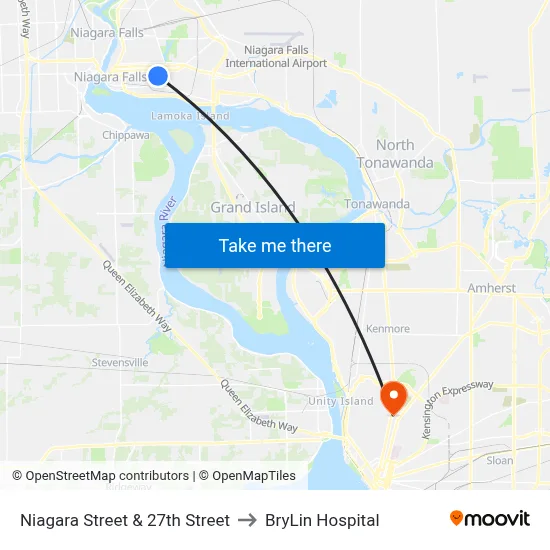 Niagara Street & 27th Street to BryLin Hospital map