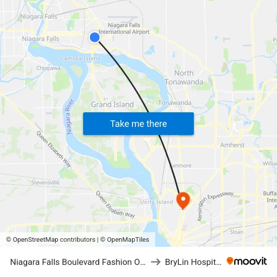 Niagara Falls Boulevard Fashion Out to BryLin Hospital map