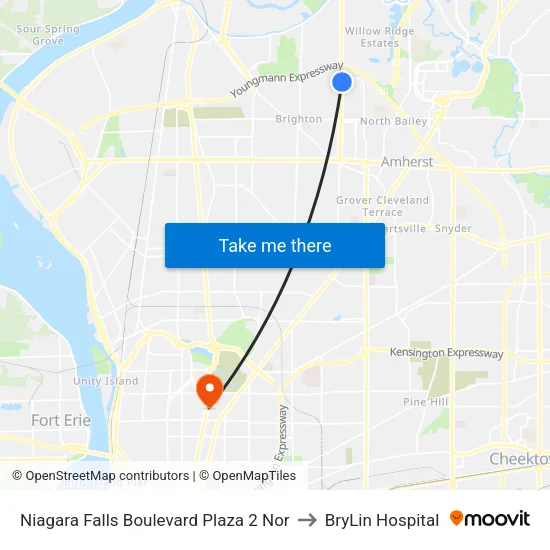 Niagara Falls Boulevard Plaza 2 Nor to BryLin Hospital map