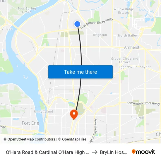 O'Hara Road & Cardinal O'Hara High School to BryLin Hospital map