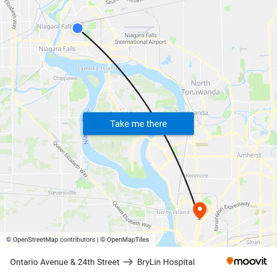Ontario Avenue & 24th Street to BryLin Hospital map