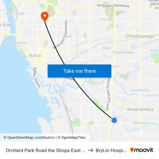 Orchard Park Road the Shops East Op to BryLin Hospital map