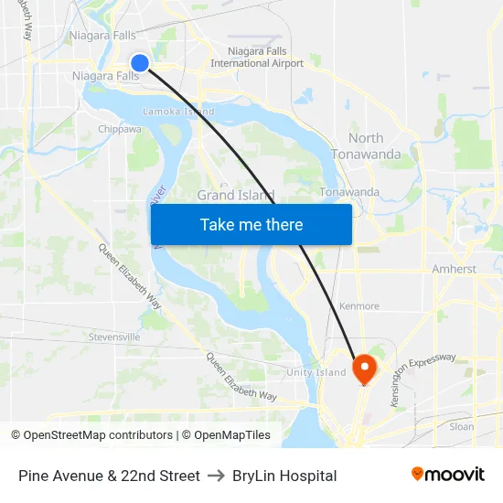 Pine Avenue & 22nd Street to BryLin Hospital map