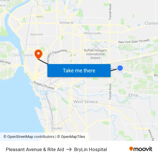 Pleasant Avenue & Rite Aid to BryLin Hospital map