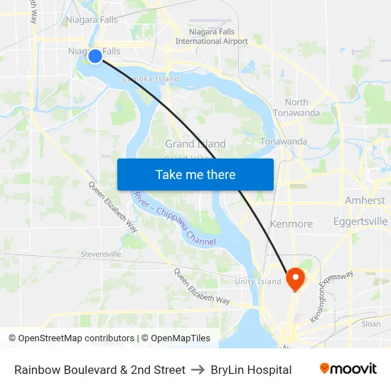 Rainbow Boulevard & 2nd Street to BryLin Hospital map