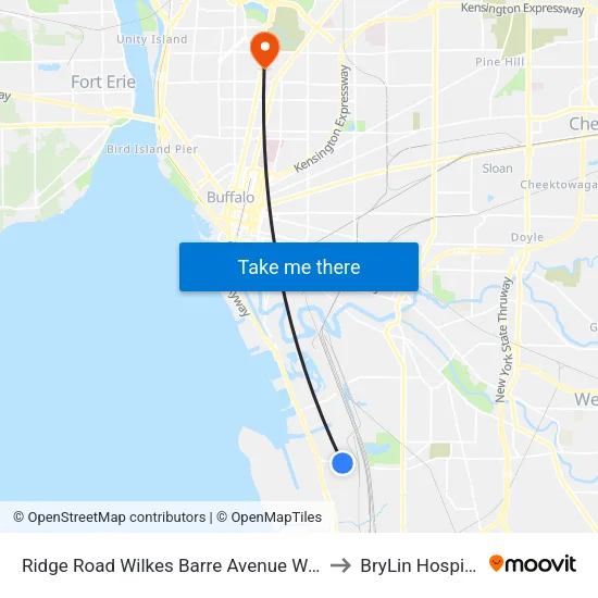 Ridge Road Wilkes Barre Avenue West to BryLin Hospital map
