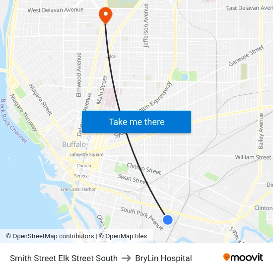 Smith Street Elk Street South to BryLin Hospital map