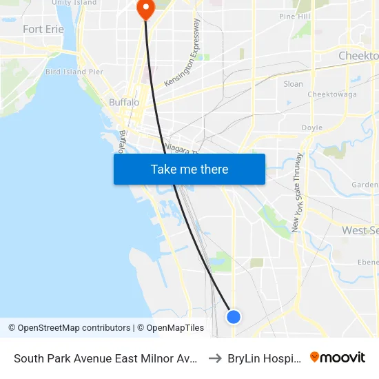 South Park Avenue East Milnor Avenu to BryLin Hospital map
