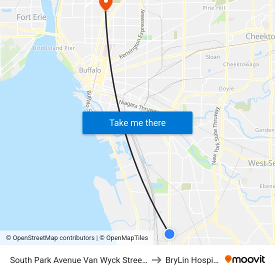 South Park Avenue Van Wyck Street S to BryLin Hospital map