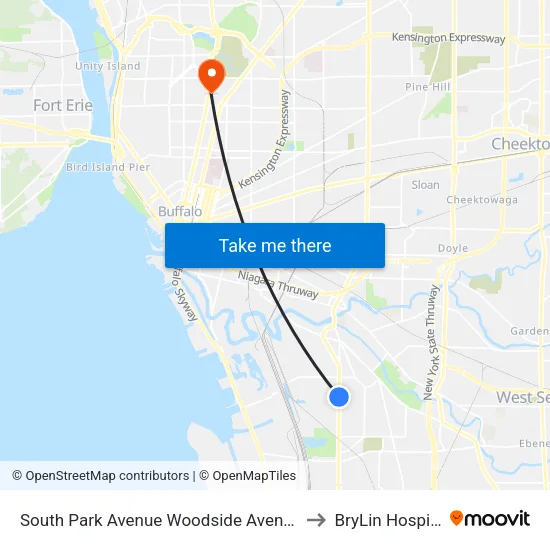 South Park Avenue Woodside Avenue N to BryLin Hospital map