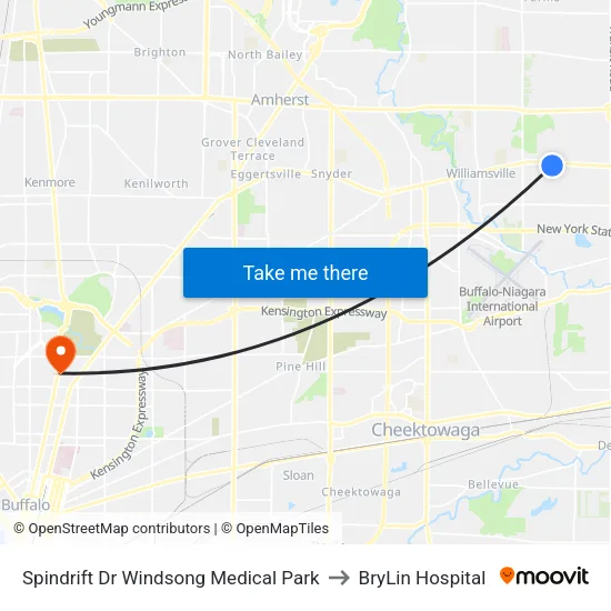 Spindrift Drive & Windsong Medical Park to BryLin Hospital map