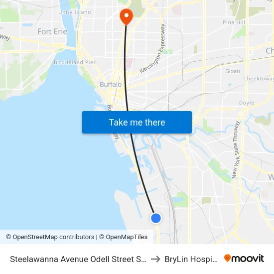 Steelawanna Avenue Odell Street Sou to BryLin Hospital map