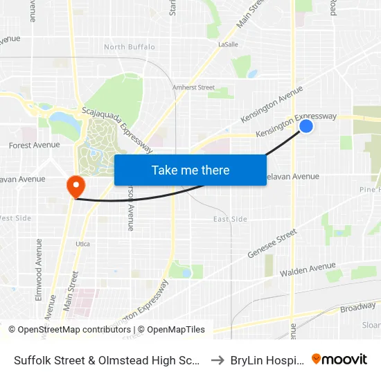 Suffolk Street & Olmstead High School to BryLin Hospital map