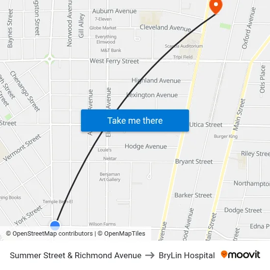 Summer Street & Richmond Avenue to BryLin Hospital map
