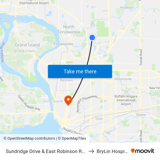 Sundridge Drive & East Robinson Road to BryLin Hospital map