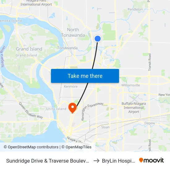 Sundridge Drive & Traverse Boulevard to BryLin Hospital map