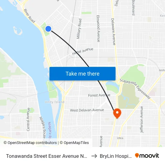 Tonawanda Street Esser Avenue North to BryLin Hospital map