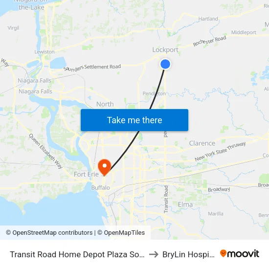 Transit Road Home Depot Plaza South to BryLin Hospital map