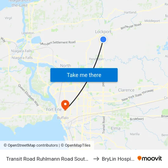 Transit Road Ruhlmann Road South NE to BryLin Hospital map