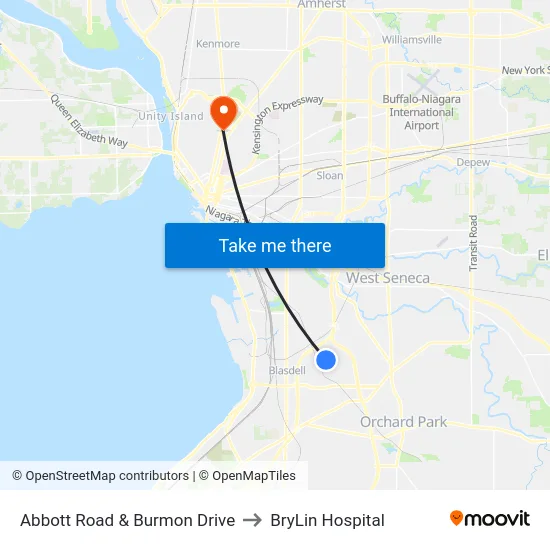 Abbott Road & Burmon Drive to BryLin Hospital map