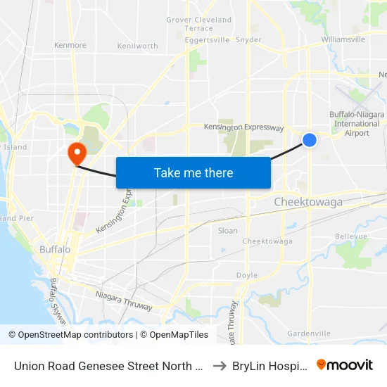 Union Road Genesee Street North Far to BryLin Hospital map