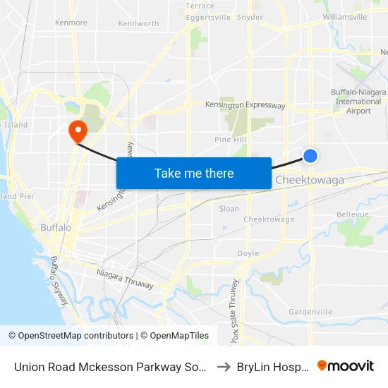 Union Road Mckesson Parkway South N to BryLin Hospital map