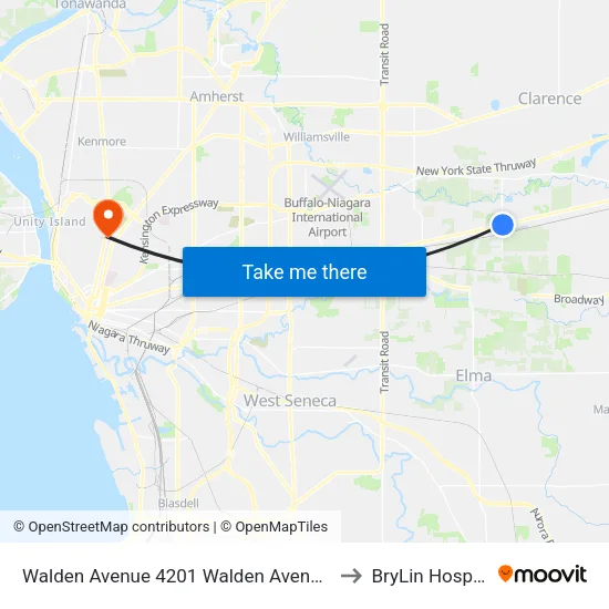 Walden Avenue 4201 Walden Avenue Ea to BryLin Hospital map
