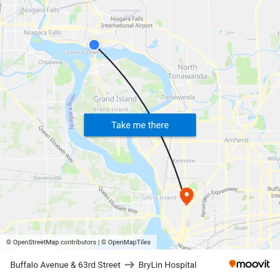 Buffalo Avenue & 63rd Street to BryLin Hospital map
