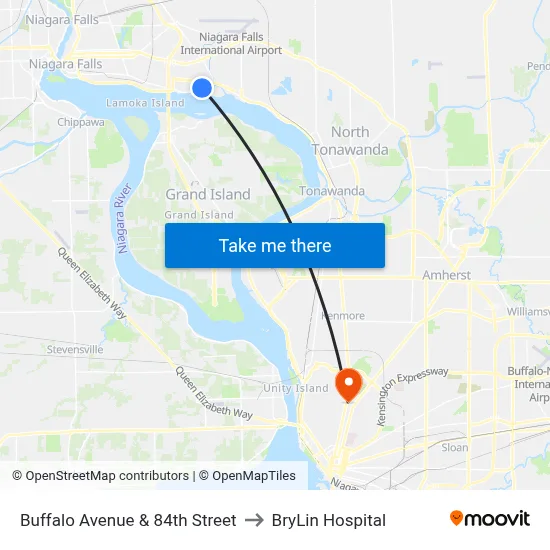 Buffalo Avenue & 84th Street to BryLin Hospital map