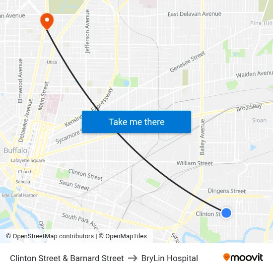 Clinton Street & Barnard Street to BryLin Hospital map