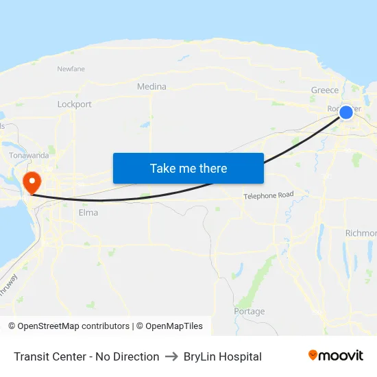 Transit Center  - No Direction to BryLin Hospital map