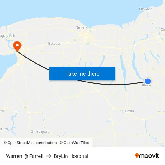 Warren @ Farrell to BryLin Hospital map