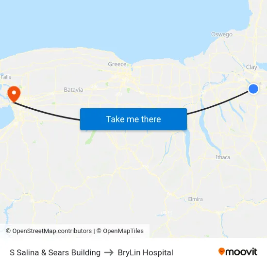 S Salina & Sears Building to BryLin Hospital map