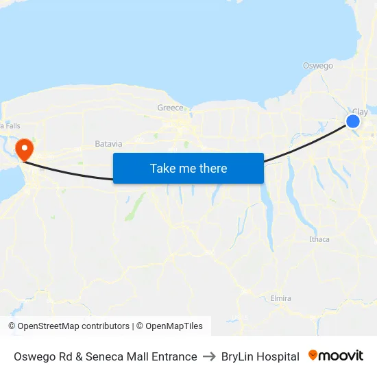 Oswego Rd & Seneca Mall Entrance to BryLin Hospital map