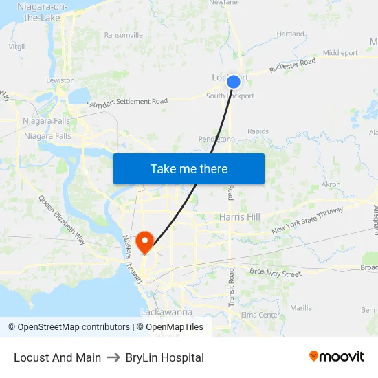 Locust And Main to BryLin Hospital map