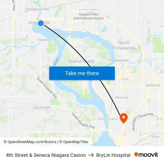 4th Street & Seneca Niagara Casino to BryLin Hospital map