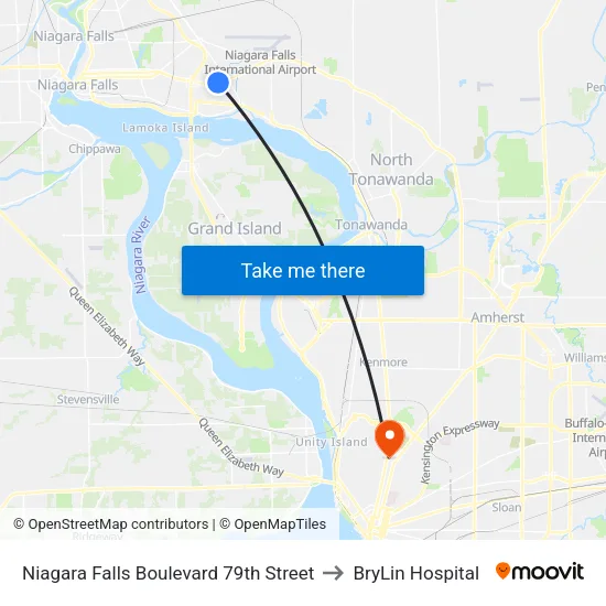 Niagara Falls Boulevard & 79th Street to BryLin Hospital map