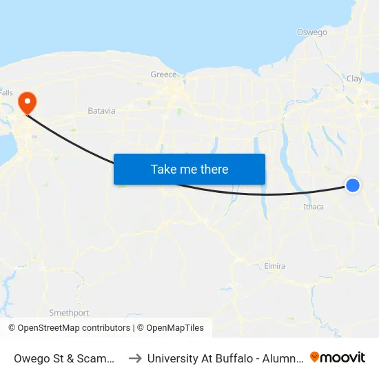 Owego St & Scammell St to University At Buffalo - Alumni Arena map