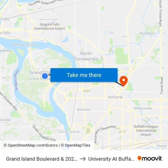 Grand Island Boulevard & 2024 Grand Island Boulevard to University At Buffalo - Alumni Arena map