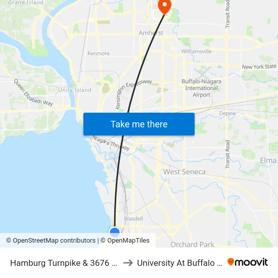 Hamburg Turnpike & 3676 Hamburg Turnpike to University At Buffalo - Alumni Arena map