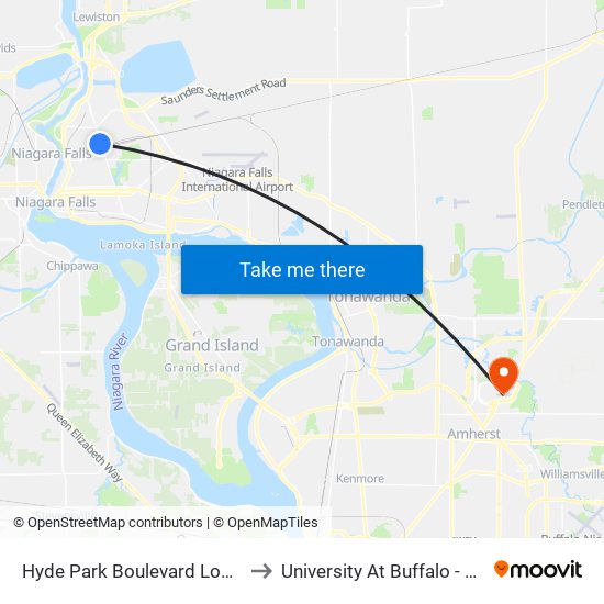 Hyde Park Boulevard Lockport Road S to University At Buffalo - Alumni Arena map