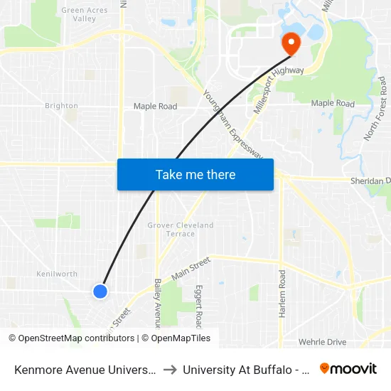 Kenmore Avenue University Avenue We to University At Buffalo - Alumni Arena map
