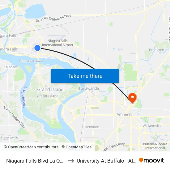 Niagara Falls Blvd La Quinta Inn We to University At Buffalo - Alumni Arena map