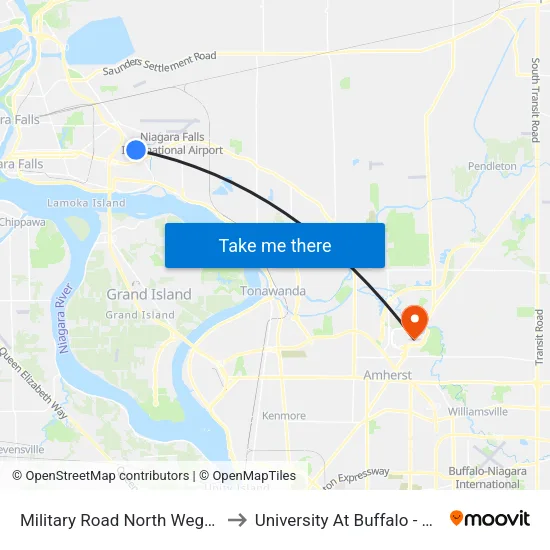 Military Road North Wegmans Farside to University At Buffalo - Alumni Arena map