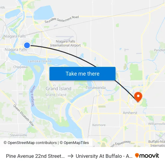 Pine Avenue 22nd Street West Nearsi to University At Buffalo - Alumni Arena map