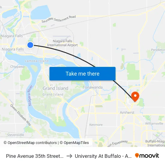 Pine Avenue 35th Street East Nearsi to University At Buffalo - Alumni Arena map