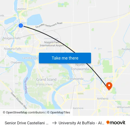 Senior Drive Castellani Art Museum to University At Buffalo - Alumni Arena map