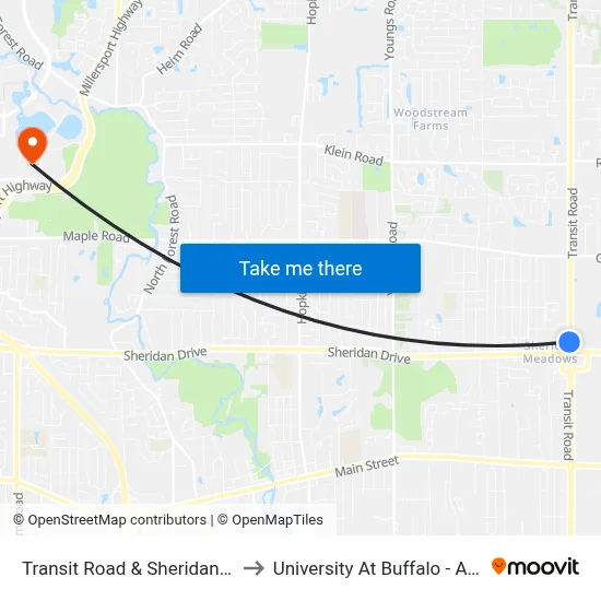 Transit Road & Sheridan Drive Ramp to University At Buffalo - Alumni Arena map